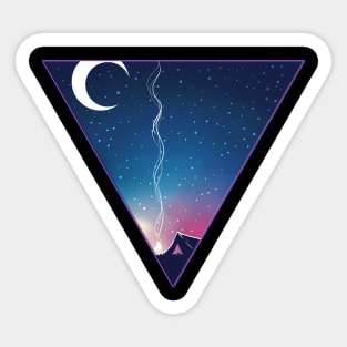 80s vintage Hiking and under the stars Camping Sticker